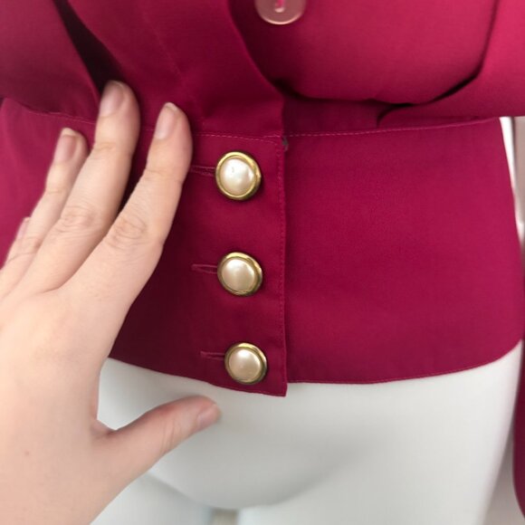 Vintage 80s NWT Karen Scott Fuchsia Blouse | Size 10 - Picture 7 of 12